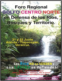 Invitación Foro Regional GOLFO CENTRO NORTE en Defensa de los Ríos, Bosques y Territorio.