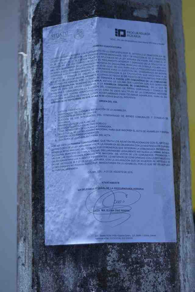 Delegada de la Procuraduría Agraria en Colima, rompe acuerdo de paz y reaviva conflictos en Zacualpan