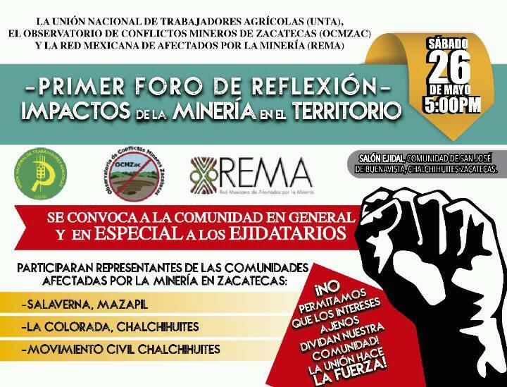 PRIMER FORO DE REFLEXIÓN IMPACTOS DE LA MINERÍA EN EL TERRITO